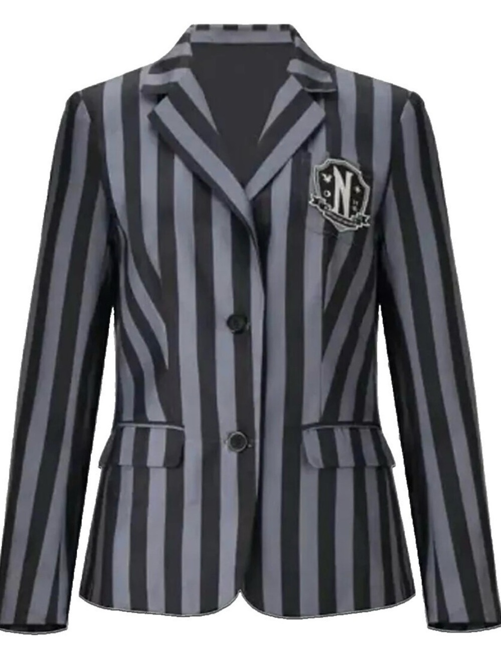 NWT Hot Topic Black & Gray Vertical Stripe Blazer